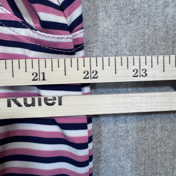 Vineyard Vines Polo Shirt Mens Medium Performance Pink Striped‎ Golf Stretch - Picture 7 of 9